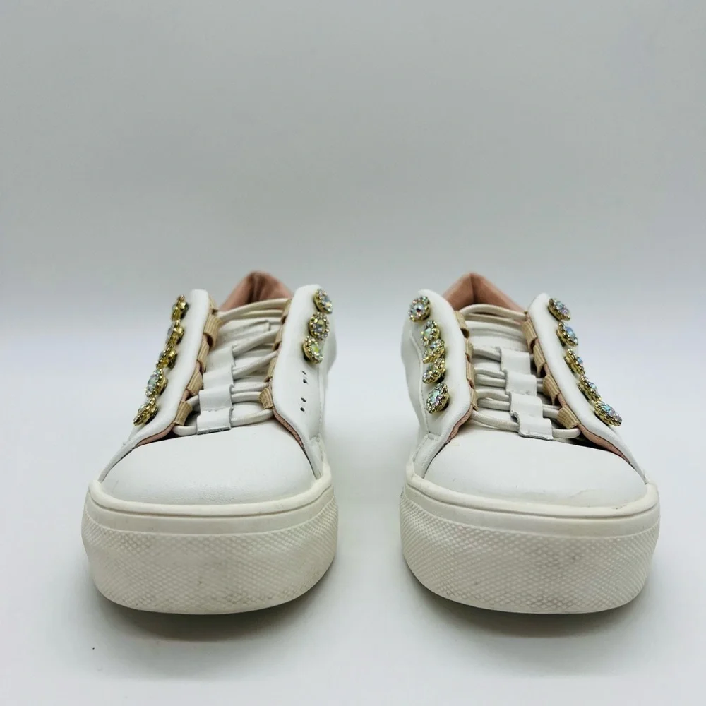 KURT GEIGER GIRLS SLIP ON MINI LAVIAH SNEAKERS WITH CRYSTAL ACCENTS SIZE 11 MOS